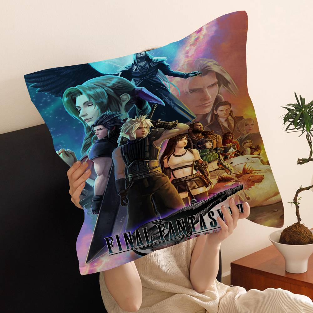 Anime Figure Sketch Videogames FINAL FANTASY Cushion Cover Inches Farmhouse Decor Home Throw Pillow Covers for Couch
