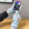 Bear Winter Warm Gloves Pink Driving Gloves Cute Skiing Gloves  Camping