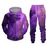 Ny The King Lion 3d Animals Print Glidelås Hettegenser Dress Herre og kvinner Sportsklær Todelt sett Høst Vinter Langermet Joggedress