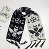 Sciarpa da Collo alla Moda Sciarpa Lunga Lavorata a Maglia Anni 2000 Adolescenti Sciarpa con Motivo Teschio Accattivante