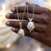 Ice Cream Shape Necklace Imitation Pearl Diamond Sparkling Collarbone Chain Temperament Simple Jewelry Women