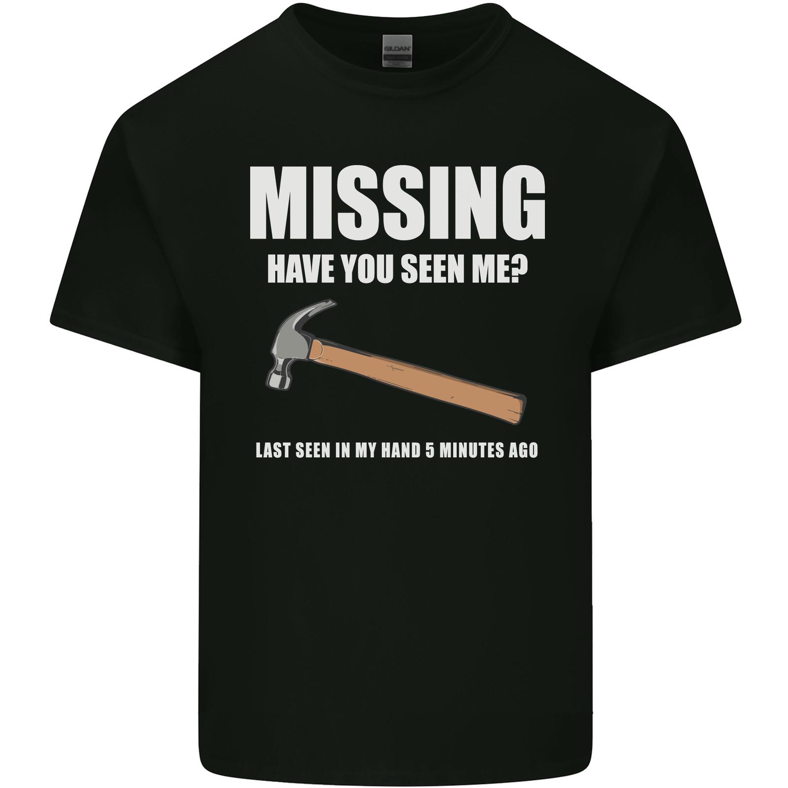 Missing Hammer Funny Carpenter DIY Builder Mens Light Cotton T-Shirt M