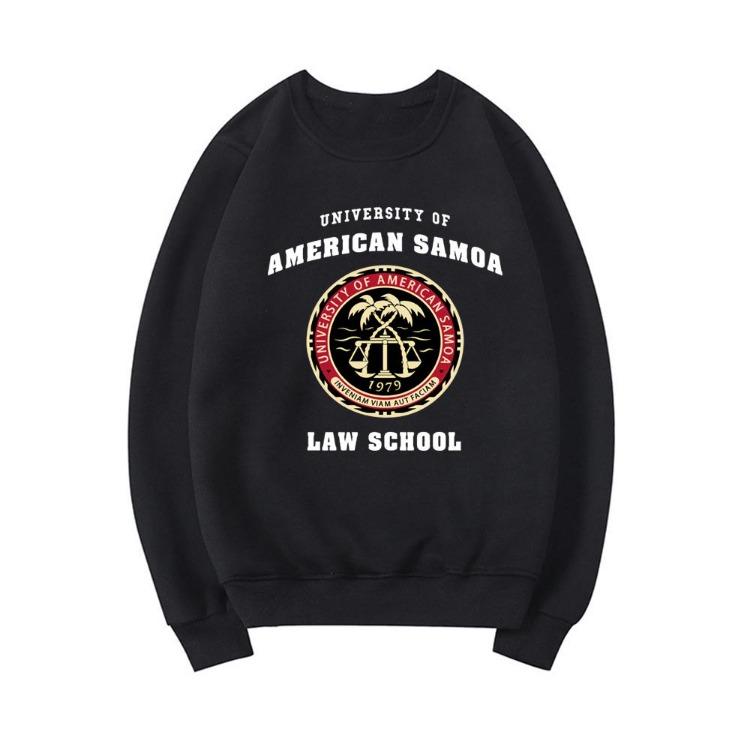 

American Samoa University Law School Graphic Unisex Pullover Crewneck Sweatshirt Hoodie Streetwear Tops for Women Apparel XXXL чёрный