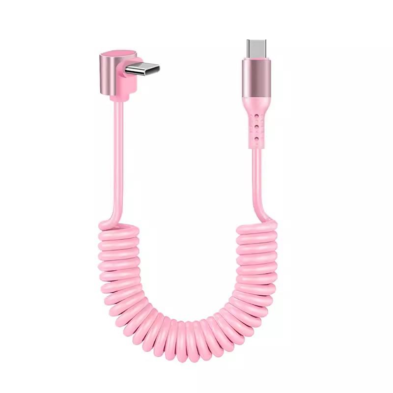 6A Kabel do CarPlay Sprężynowy Wyciskany 6A do Super Szybkiego Ładowania, Kompatybilny z Urządzeniami Huawei i Apple 14.