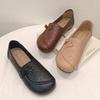 Leather Soft-soled Mother Shoes Sandals Leap Month Comfort Middle-aged and Elderly Single Shoes Hollow Comfort Not Tired Feet 2025 Summer