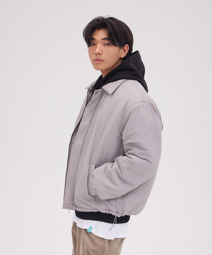 Astral Projection Basic Stand Collar Padded Jacket_Gray