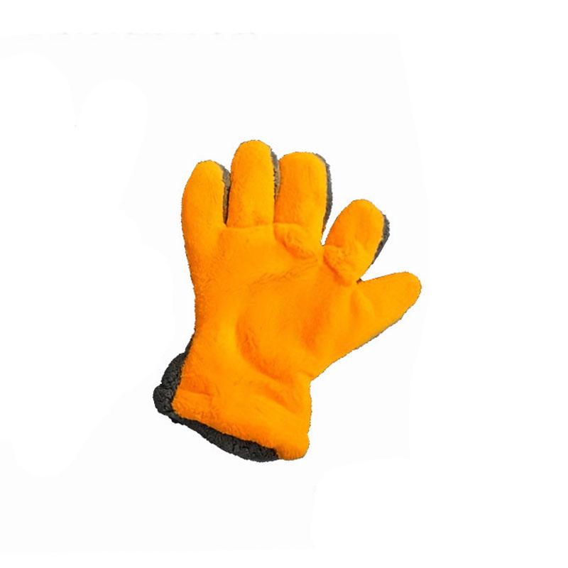 Double-Sided Coral Fleece Five-Finger Car Wash Gloves Instrumentation Drying Plush Thick Towel Car Polishing Wash Tools