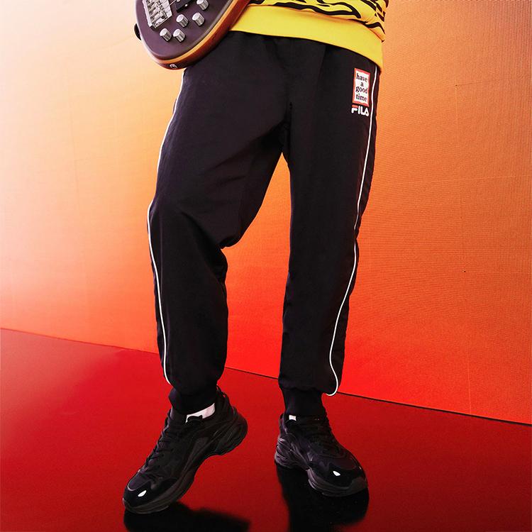 New FILA X Have A Good Time Knitted Sweatpants Men's Jet Black F11M219807F-BK