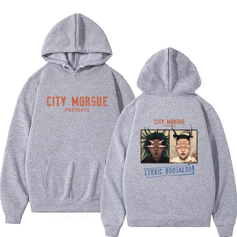 Streetwear Rapper City Morgue Print Hoodie Men Women Hip Hop Harajuku Sweatshirt Zillakami Sosmula Hoodies Vintage Top Pullover