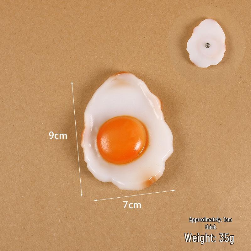 Heart-shaped Fried Egg Fridge Magnet - Fake Boiled Egg Kitchen Decoration Toy