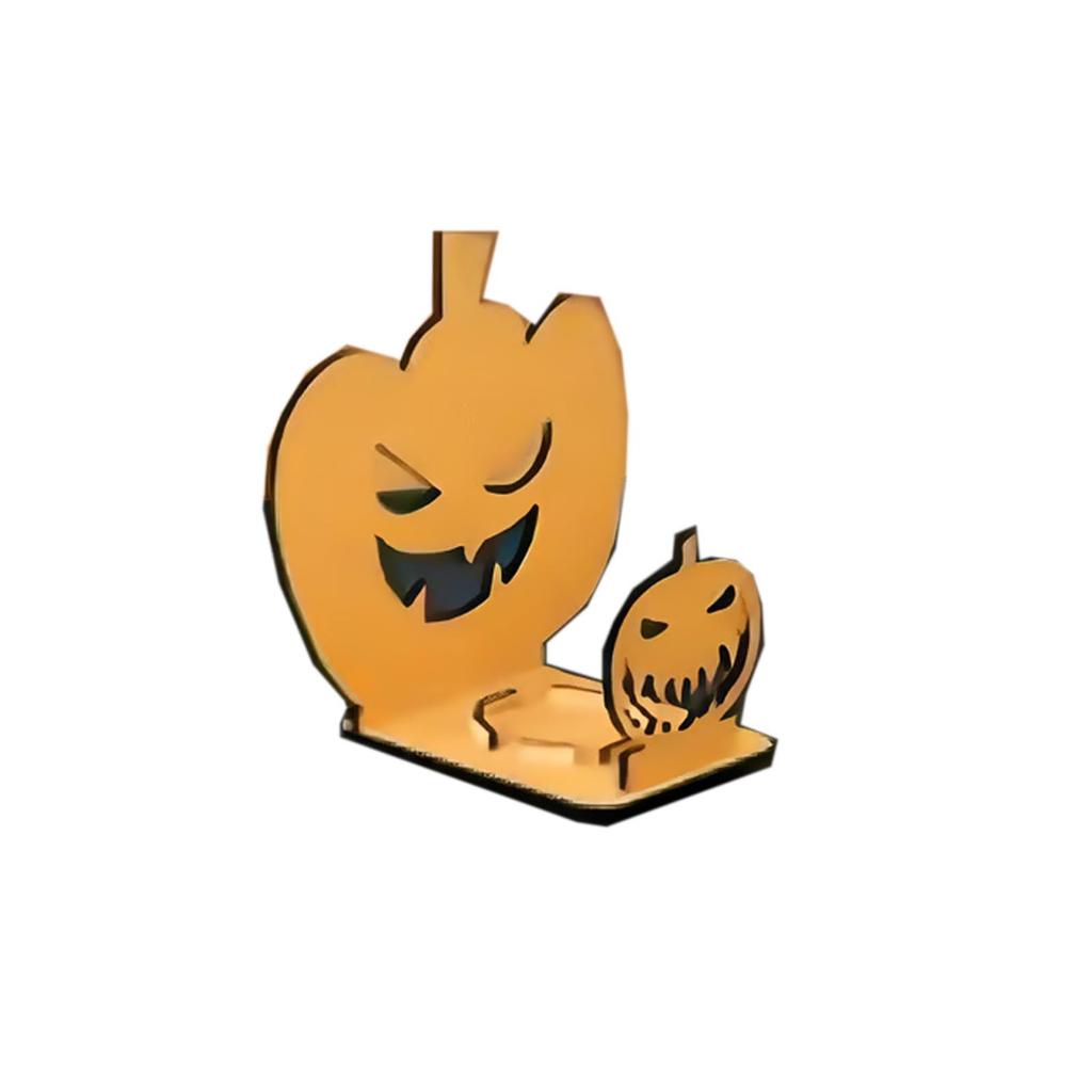 Halloween Candlestick Ornament Wooden Candle Horror Party Decoration