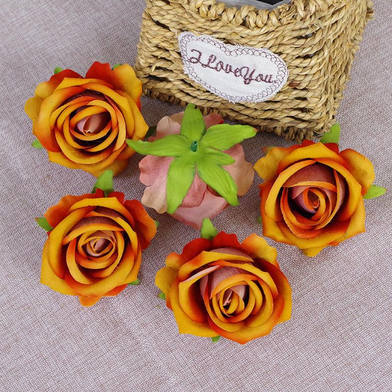 5/10pcs 7cm Artificial Rose Flowers Head For Wedding Home Decoration Fake Flowers Rose Head DIY Wreath Supplies