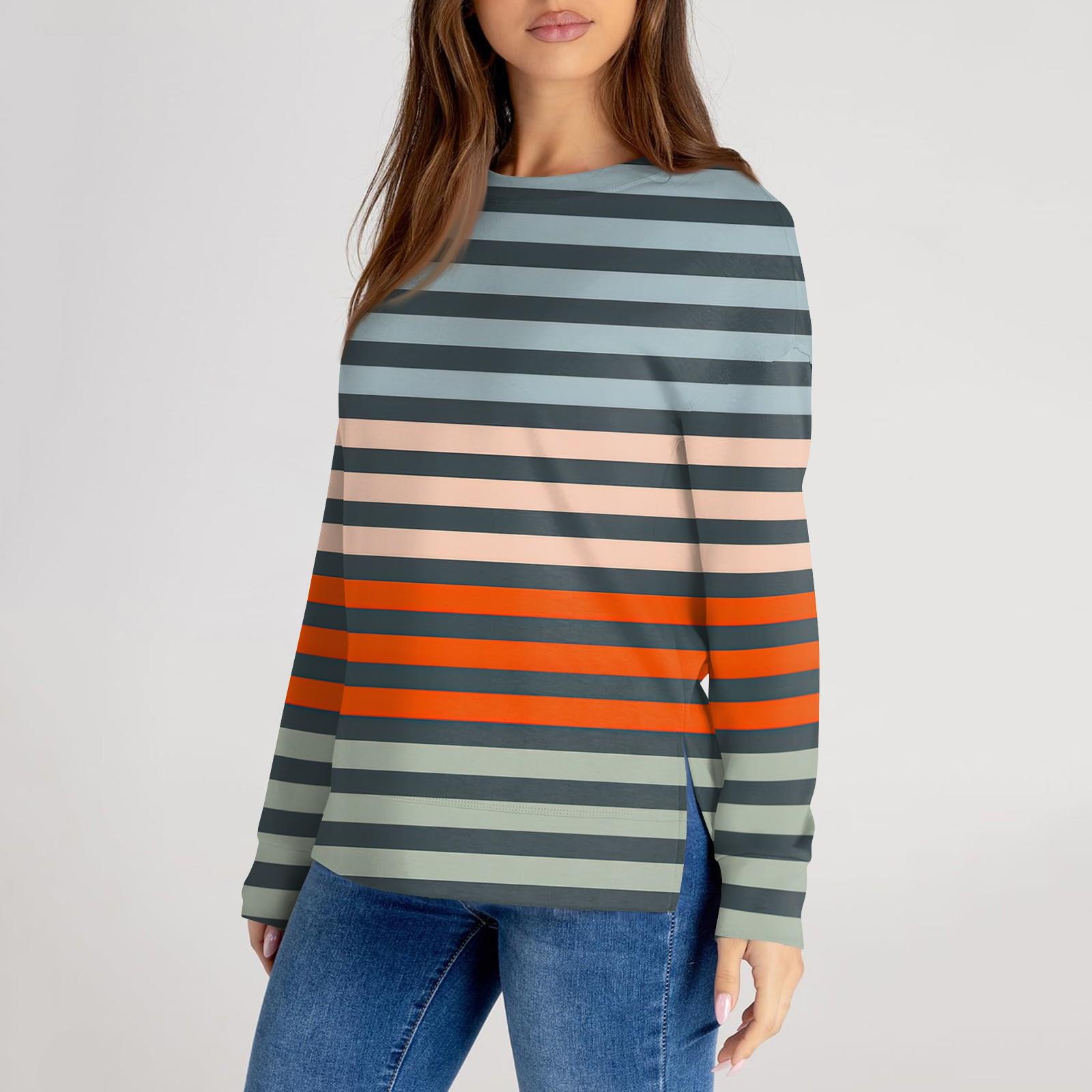 

Женский повседневный модный однотонный свитер с круглым вырезом и длинными рукавами S