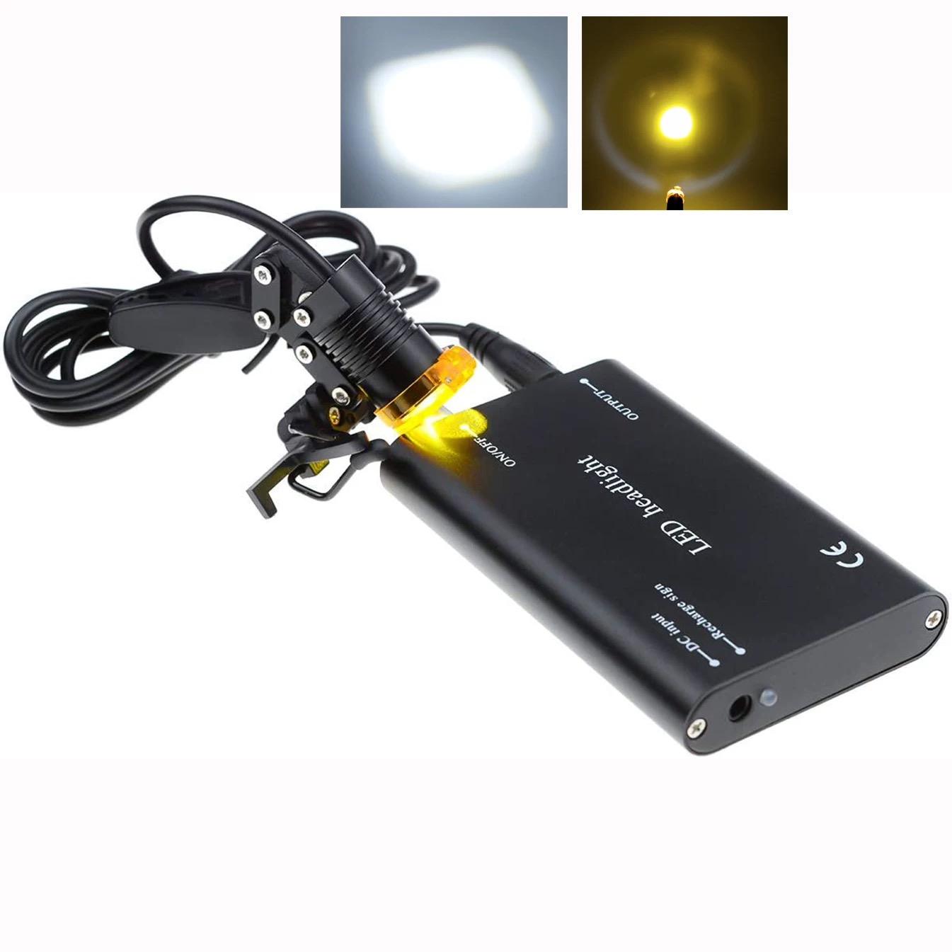 

Colorful Dental Lab Medical Loupe 3W 5W LED Headlight Headlamp with Glasses Clip Yellow Light Dental Magnifier 3w