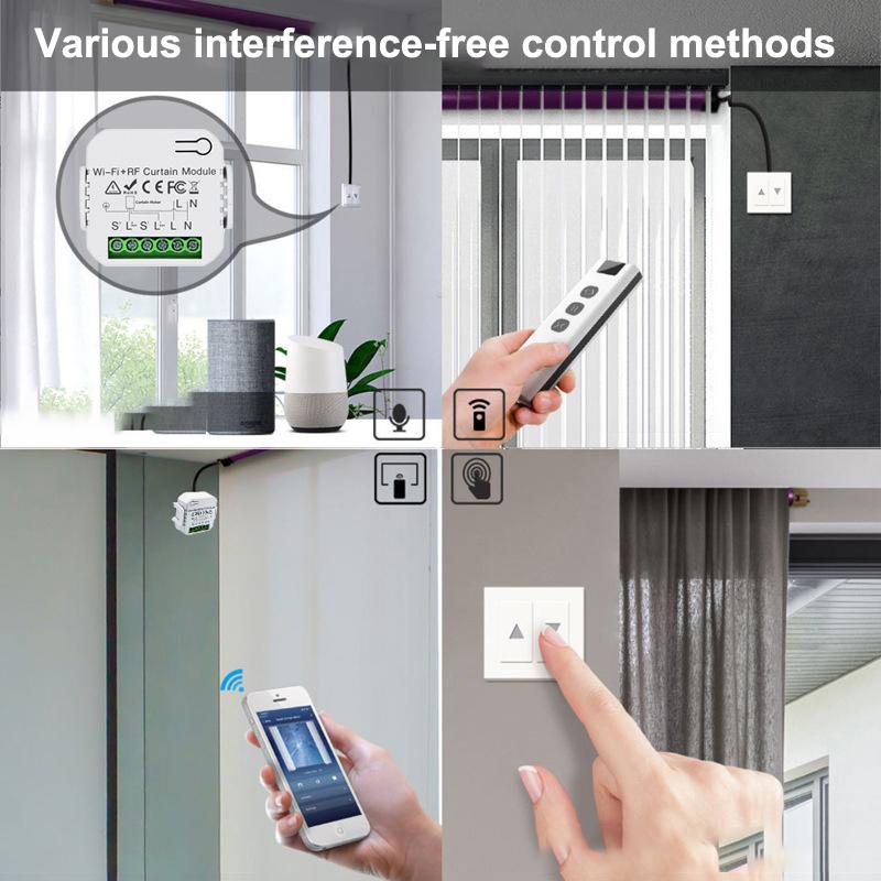 Wifi Rf Smart Curtain Switch Module With Remote Timer Control Scene Linkage For Smart Home Use