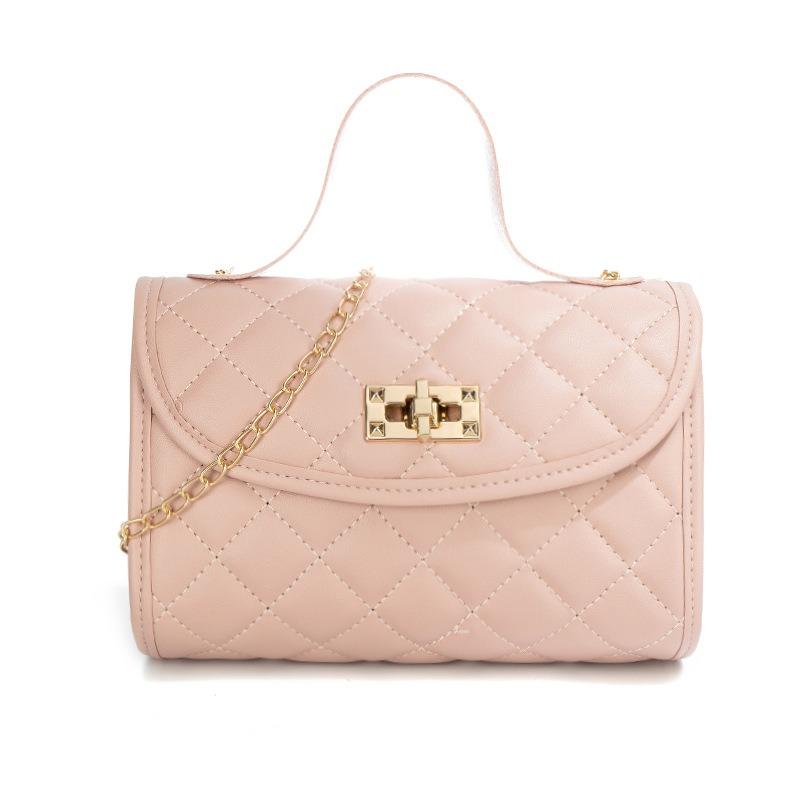 New embroidered rhombus small square bag, one shoulder portable messenger bag, and a printed rhombus chain women's bag.