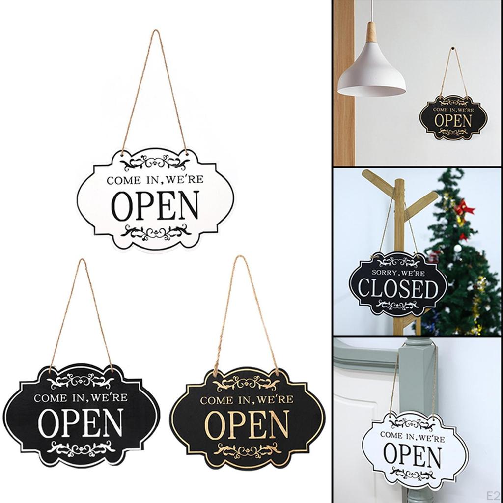 Door Sign Business Hanging Wood for Store Pub Restaurant