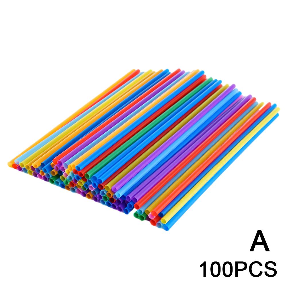 Colorful Disposable Plastic Curved Drinking Straws Reusable Flexible Plastic Drinking Straws Wedding Party Bar Drink Accessories