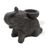 Incense and Candle Holder Elephant Black Antique