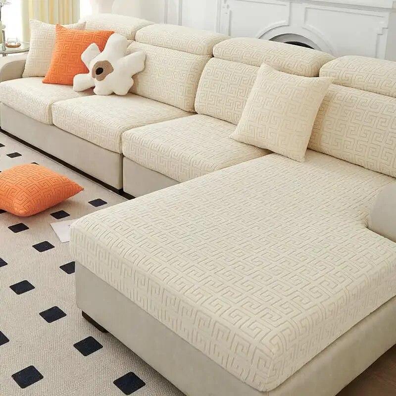 Geometrischer Ecksofa-Sitzbezug, L-förmiger Couch-Kissenbezug, Möbelschutz, Heimdekoration