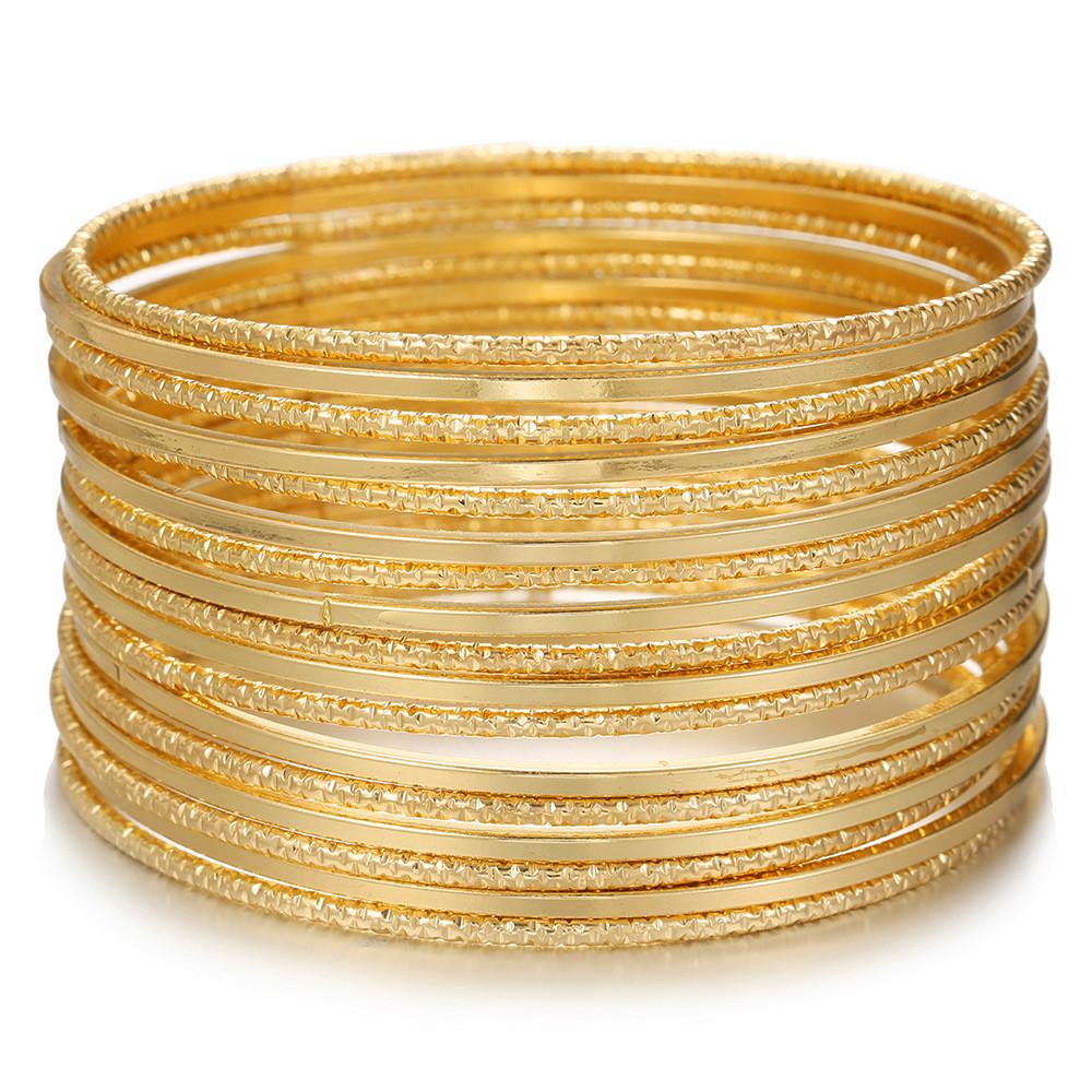 European Style Metal Bangle Set With Geometric Design For Womens Fashion Accessories ZJ12667