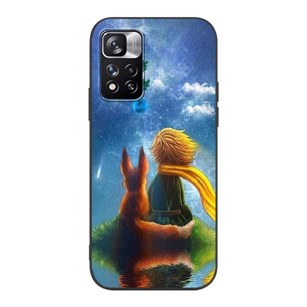 Little Prince Anime Space Case for Xiaomi Redmi Note 9S 9 8 10 11 Pro 9C 9A 7 8T 7A 8A 10S 11T 11E 9T Black Silicone Phone Cover