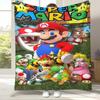 Retro M-Mario Bros Game Cartoon Flannel Blanket,Ultra Soft Warm Plush Throw for Home Bedroom Bed Sofa Cover Camping Picnic gift