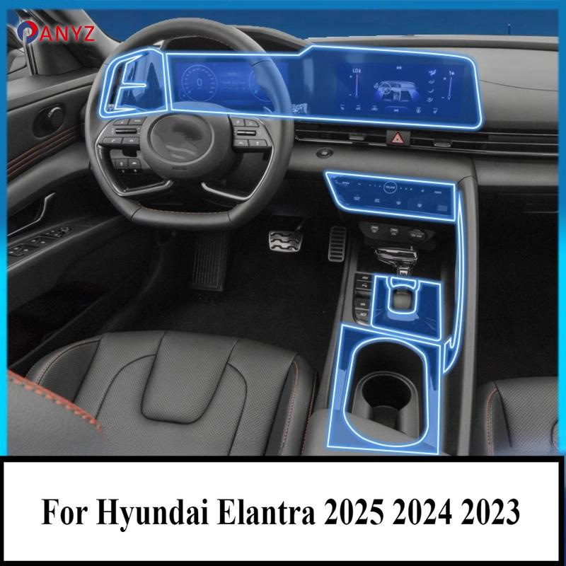 Für Hyundai Elantra 2025 2024 PPF Schutzfolie Zubehör Innen transparentes TPU Navigation Schalthebel Panel Mittelkonsole