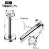G23 Titanium Pin Claw Zirconium Barbell Set with 5A Zircon Labret Piercing Jewelry