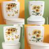 Colorful and Warm Sunflower Butterfly Bathroom, Toilet and Toilet Stickers for Home Beautification and Decoration
