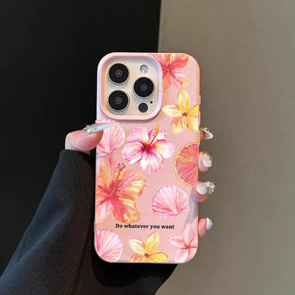 HOT Luxury Gardenia Lily Lichee leather pattern Phone Case For Redmi Note 14 13 12 11 10 9 8 Pro Plus 4G 5G Shockproof Cover