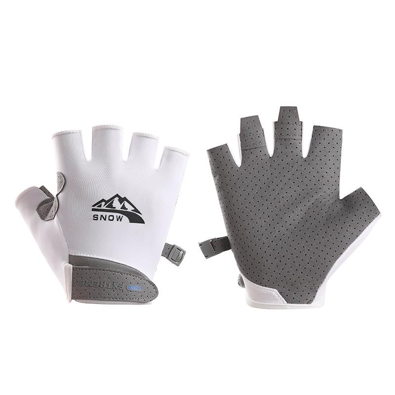 Breathable Ice Silk Fingerless Cycling Gloves for Men & Women - Half-Finger Design for Fitness, Running, and Summer Sports