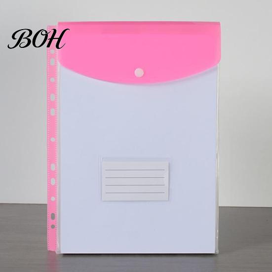 Loose-leaf Binder Compatible 3Pcs 11 Hole A4 File Folder with Snap Button, Colorful Document Organizer, Office Supplies Organizer Horizontal