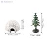 Set di statuette albero di Natale Igloo Polare Miniature Figure Artiche Set da gioco Giocattolo Mini Ornamento Rifugio Animali Polari Decorativo