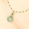 Ping An Buckle Necklace Women'S Retro Ethnic Style Versatile Temperament Imitation Hetian Jade Pendant