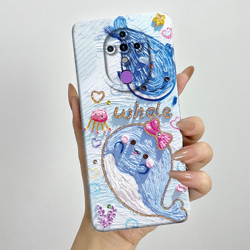 For Tecno Spark 6 KE7 Case Spark6 Silicone TPU Soft Phone Casing Sweet Painted Printed Shockproof Protective Back Cover