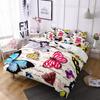 Butterfly Bedding Set 3D Flower Duvet Cover Quilt Cover with Zipper Queen Double Microfiber Comforter Set Kid Girl ChristmasGift