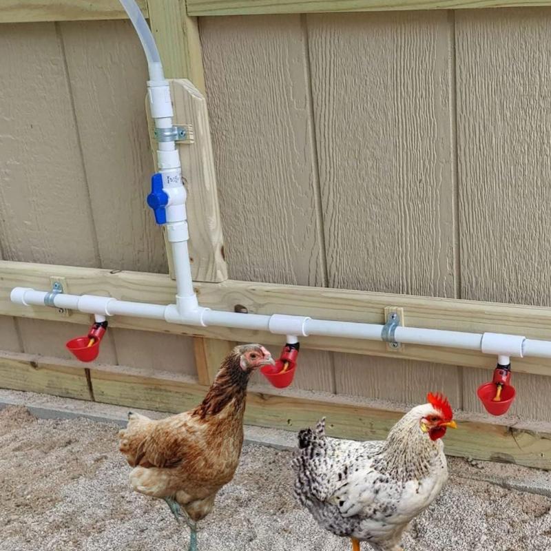 Corrosion Resistant PVC Poultry Water Connector Automatic Farm Drinking Equipment for Large Scale Livestock