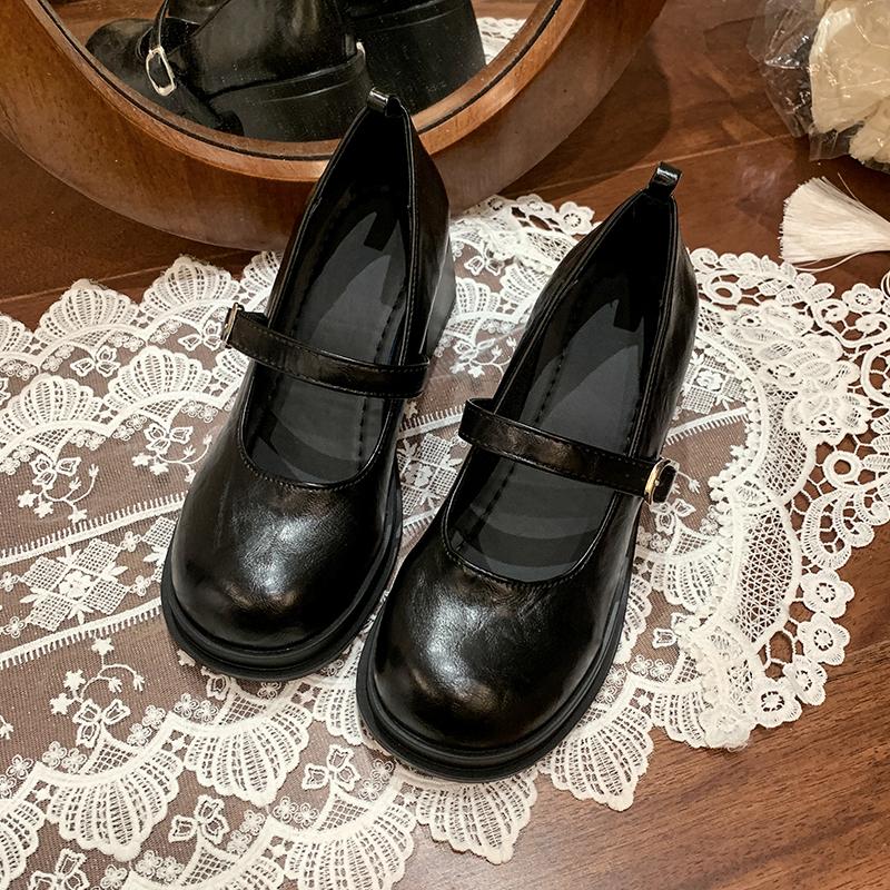 

Fashion Mid Heels Women Loafers Shoes Fad Shallow Leather New Trends Shoes 2025 Autumn Classical Pumps Elegant Dress Zapatillas De Mujer 40