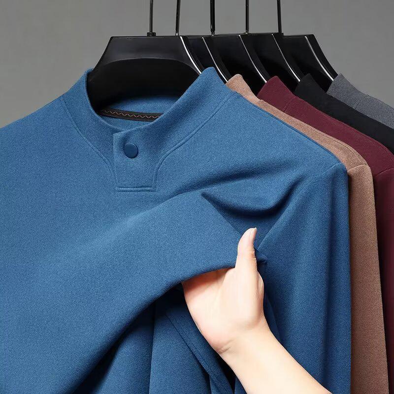 2025 German Velvet Stand Collar Slim-Fit Sweatshirt: Warm, Casual, Long-Sleeve, Solid Color