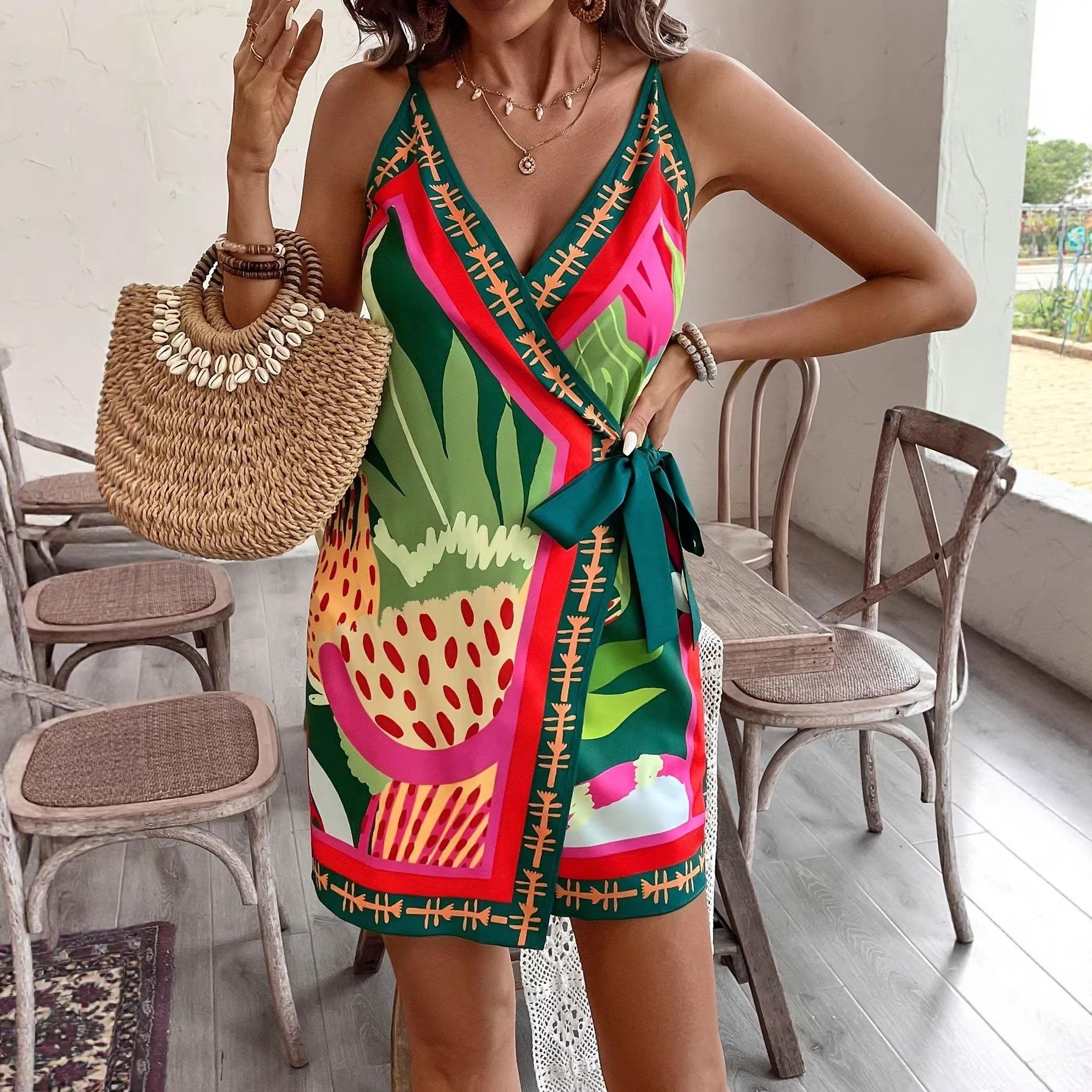 2026 European and American women s clothing summer new dress backless loose long women s suspender skirt S