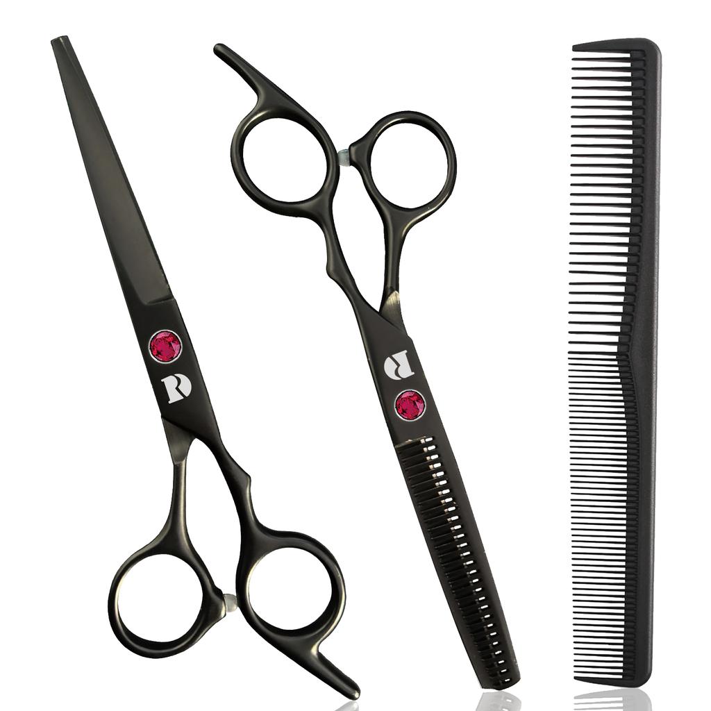 Hair Scissors Set,6.5 Inch Hair Cutting Shears/Thinning Scissors,Salon Haircut Kit With Comb,Sharp Blades Hairdressing