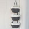 Three Layer Storage Shelf With Hanging Basket For Living Room Decor