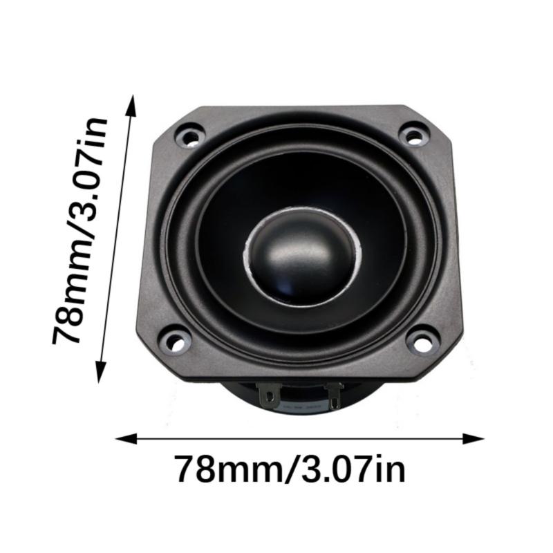 3Inch 78mm Black Aluminum Diaphragm 8Ohm 20W Speaker With Powerful Bass For Auditory Systems And DIY Projects
