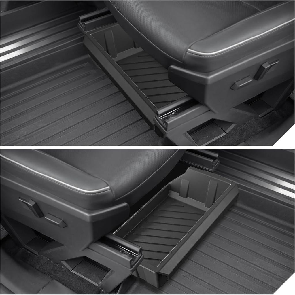 Pack of 2 Silicone Hide Storage Tray Box Under Seat Organizer for 2023-2025 Waterproof Quick Installation