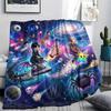 Coperta in Flanella con Stampa di Mercoledì Addams, Coperta Calda Ultra Morbida di Alta Qualità per Tutte le Stagioni, Coperta Accogliente per Arredamento Casa, Regalo di Natale Perfetto