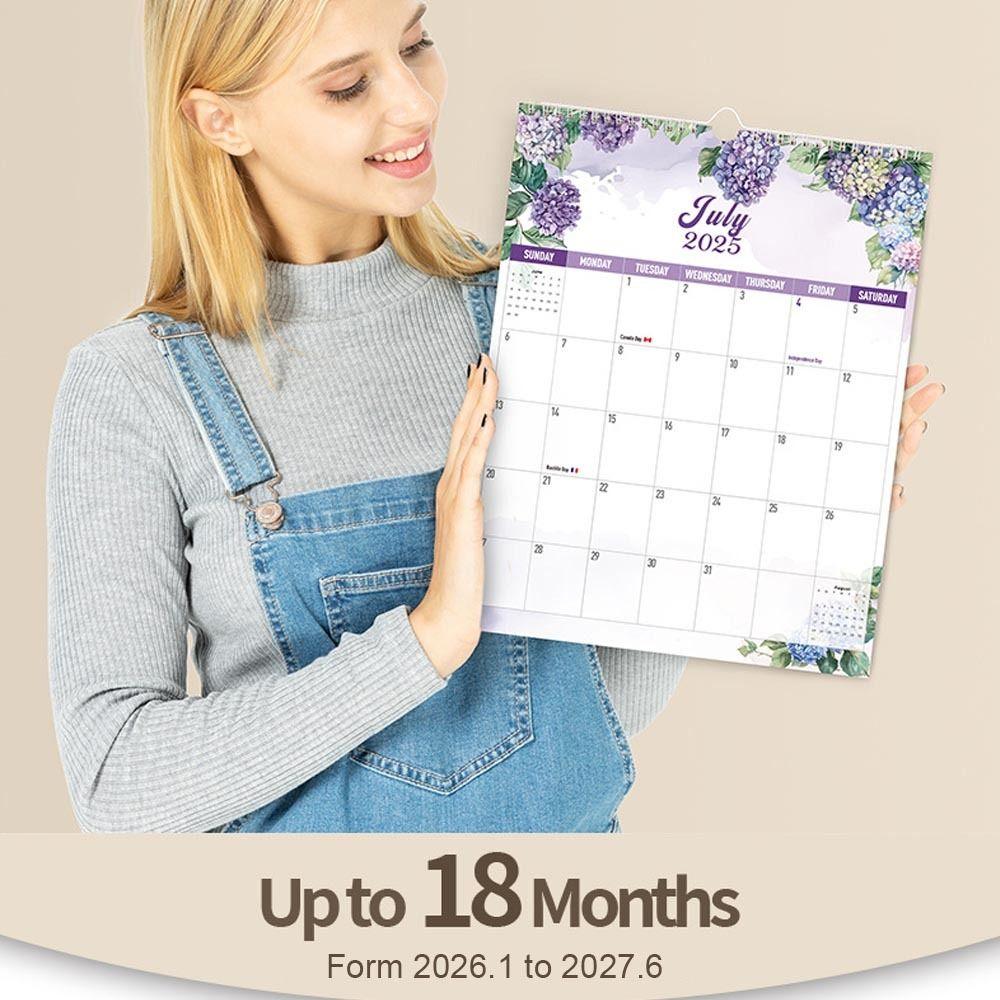 18-Month Monthly Calendar Spiral Binding Hanging Calendar New Wall Calendar Home Use