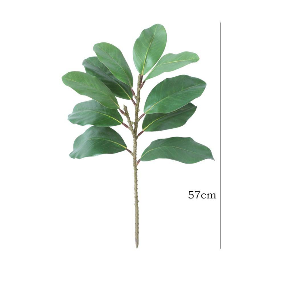 Real Touch Artificial Magnolia Leaf Branches Lifelike Simulated Green Plants  Outdoor Garden Decor