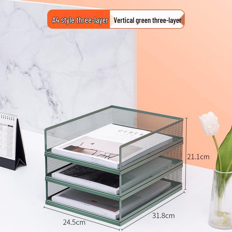 A3A4 Metal File Holder & Multi-layer Office Storage Rack
