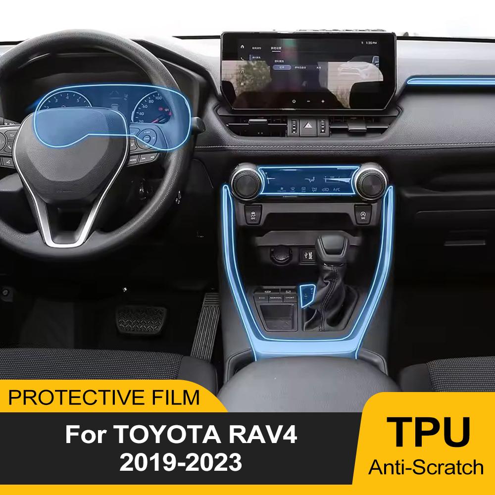Car Interior Center Console Transparent Pre Cut TPU Protective Film for  RAV4 2019-2023 PPF Anti-scratch Repair Film Refit